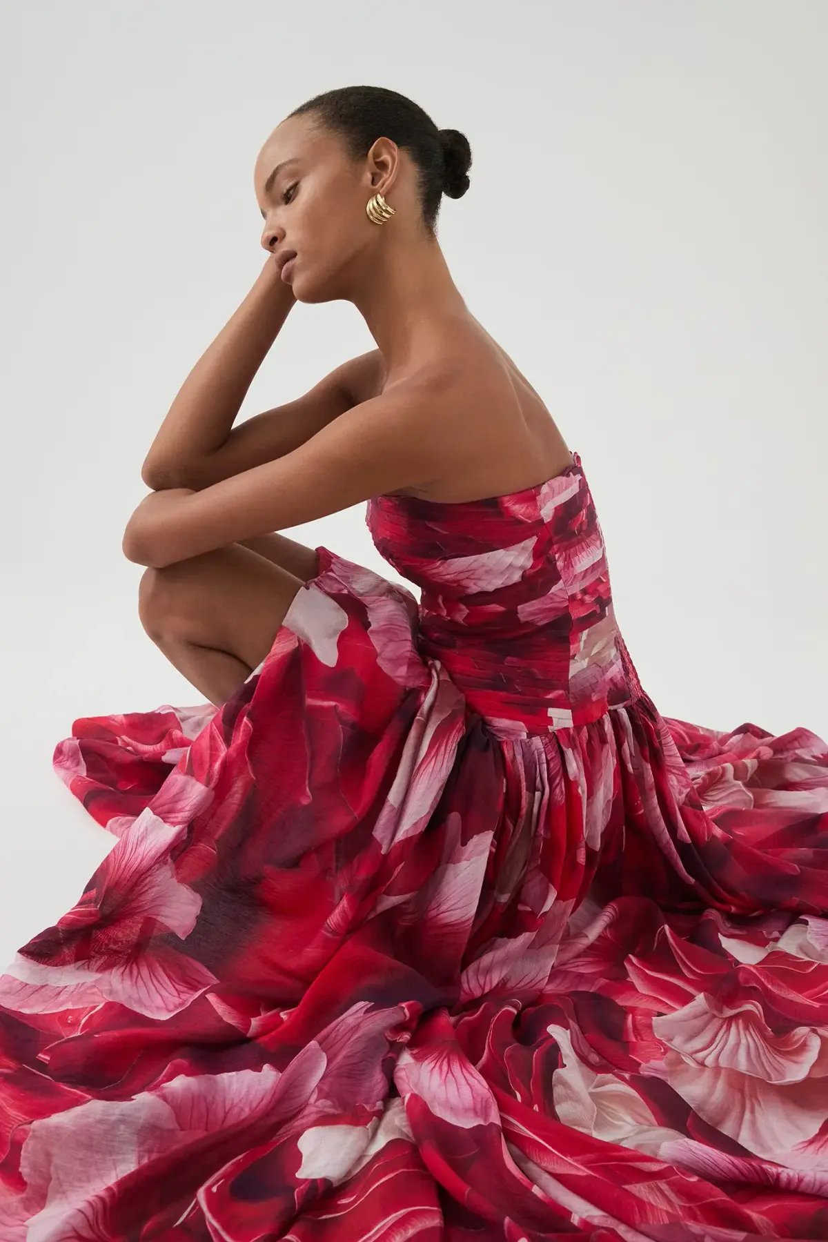Aje Flora Gown Prismatic Floral Red Size 10 photo 3