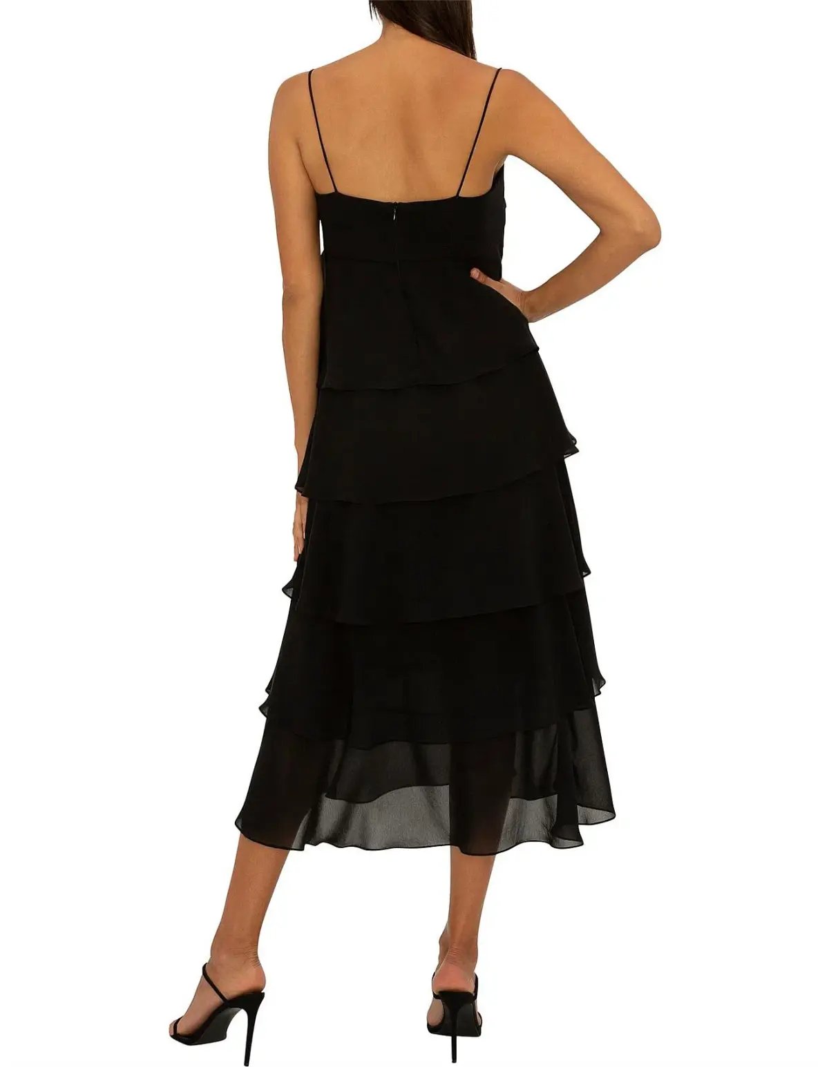 Carla Zampatti Black Tiered Maxi Dress Size 8 photo 2