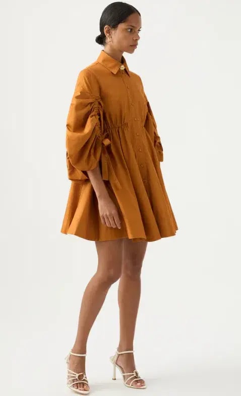 Aje Utopia Drawstring Mini Dress Chestnut Brown Size 8 / S photo 2