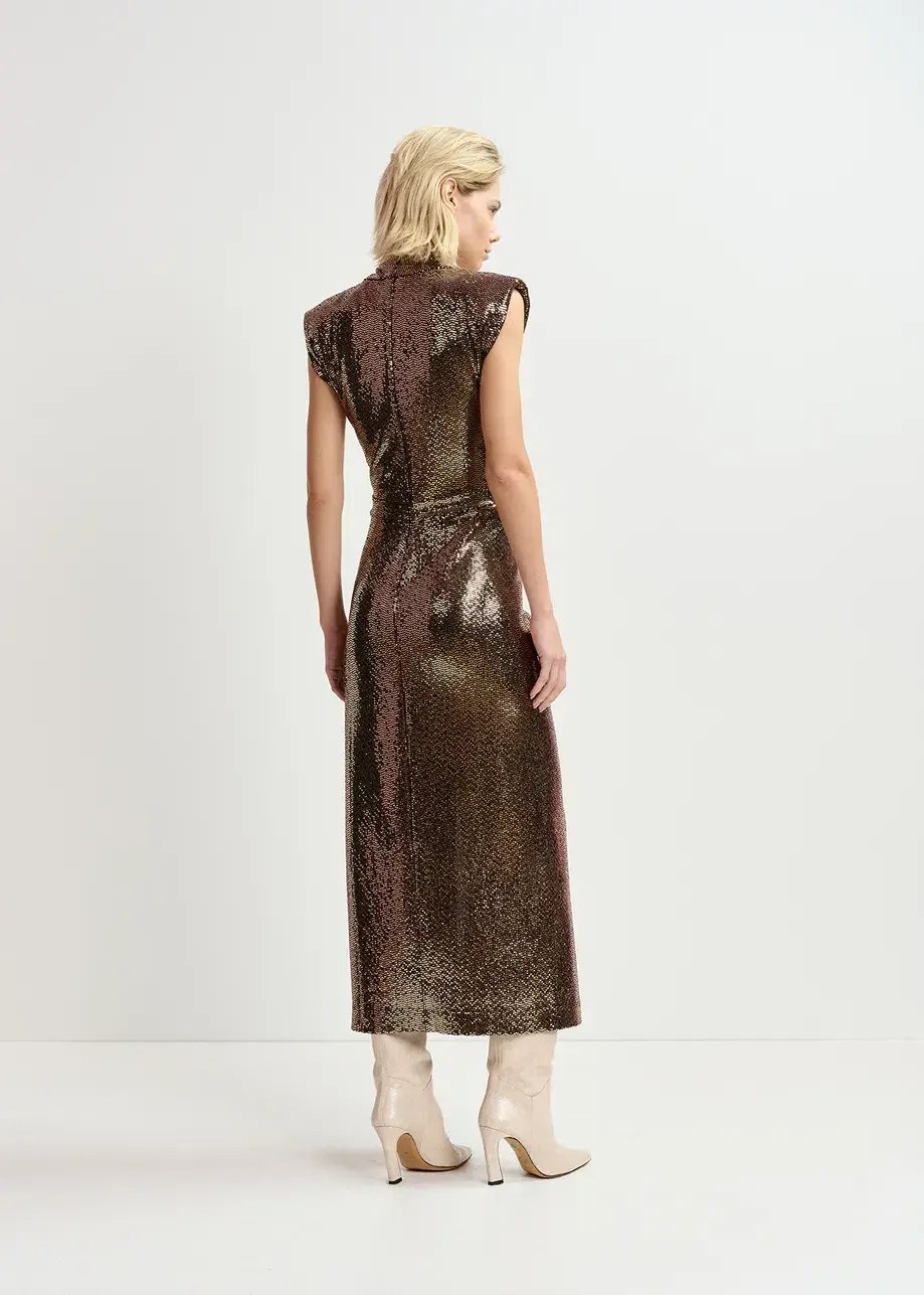 Essential Antwerp, Gold Tone, Stretch Jersey Midi Dress - Size 2 photo 4