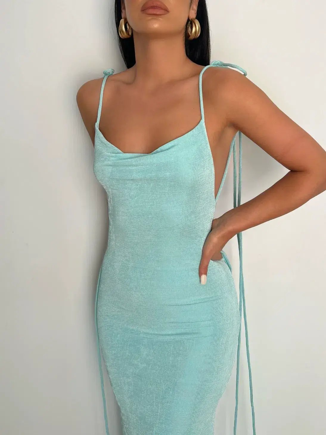 Mélani the Label Cristina Gown - Aqua - Medium photo 3