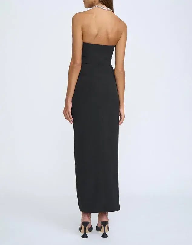 By Johnny Diamond Strapless Split Dress Black Size 8 photo 2