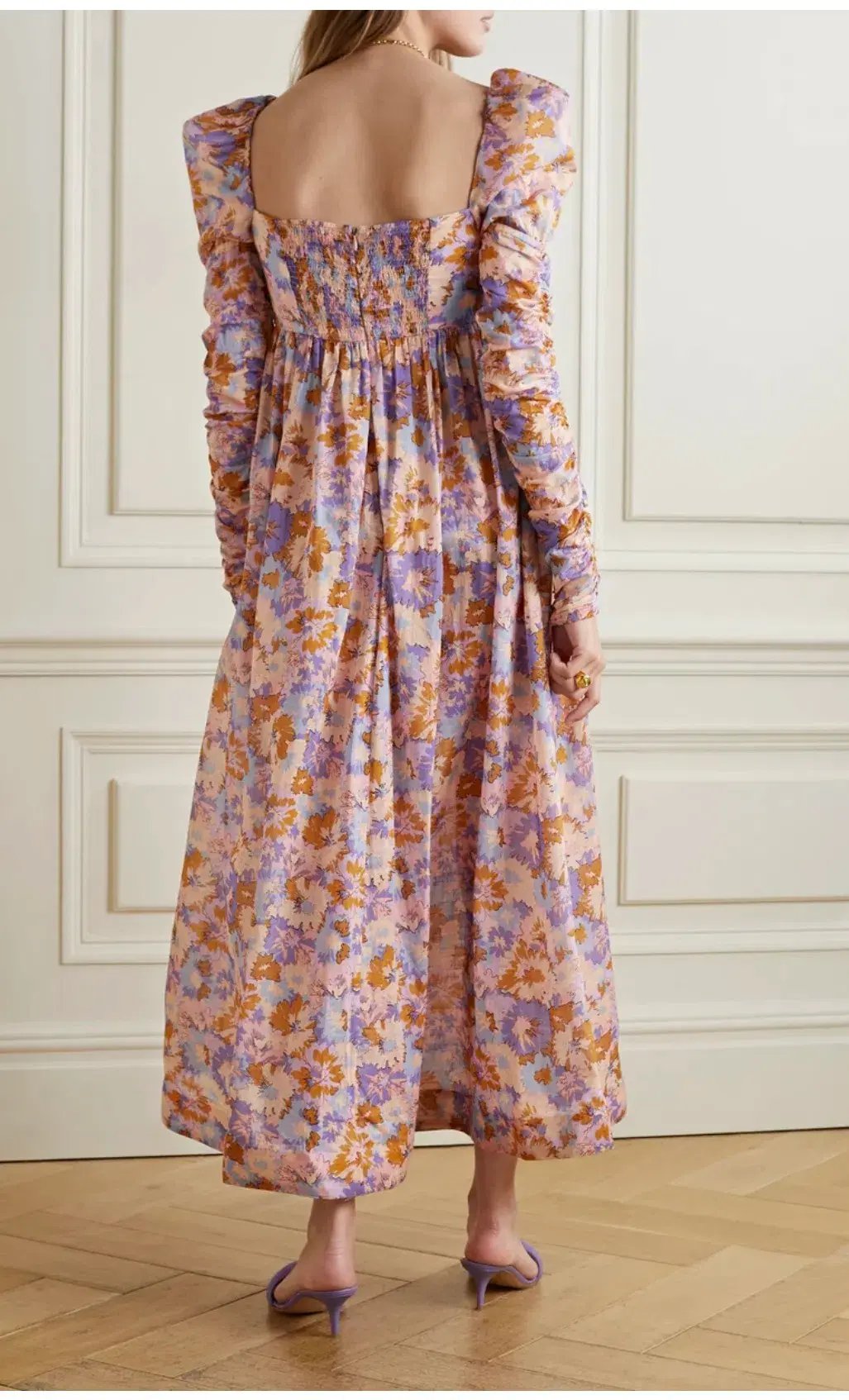 Zimmermann Violet Twist Front Midi Dress Floral Size 4/ Au 16 photo 3