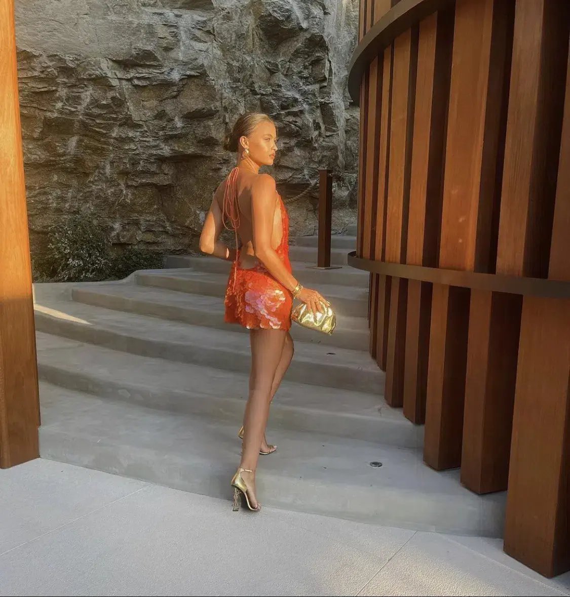 Rat & Boa Malika Dress Orange Size AU 8 photo 6