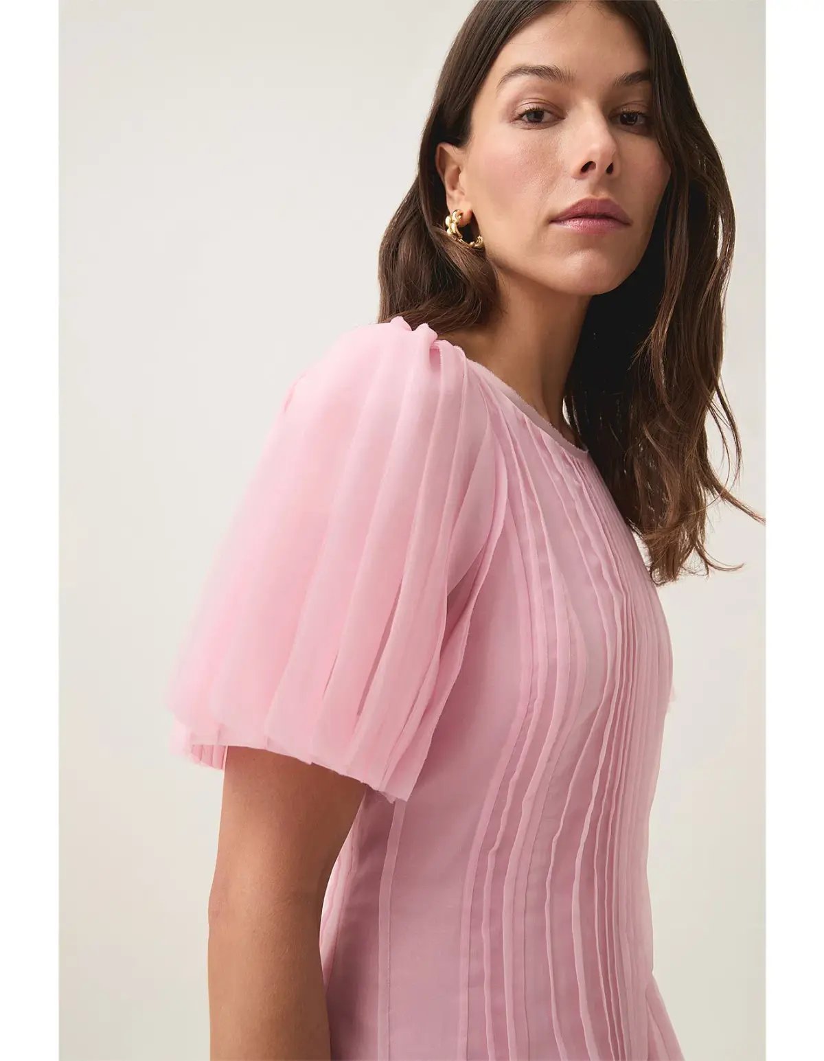 AJE Nova Pleated Midi Dress Pink Size AU 16 photo 2