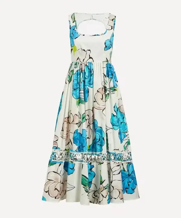 Aje Erika Cut Out Floral Midi Dress Size 14 photo 4