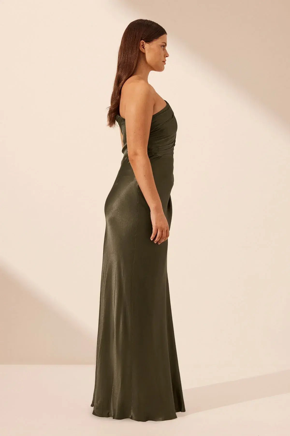 Shona Joy La Lune Gathered Maxi Dress Forest Green Size 14 photo 2