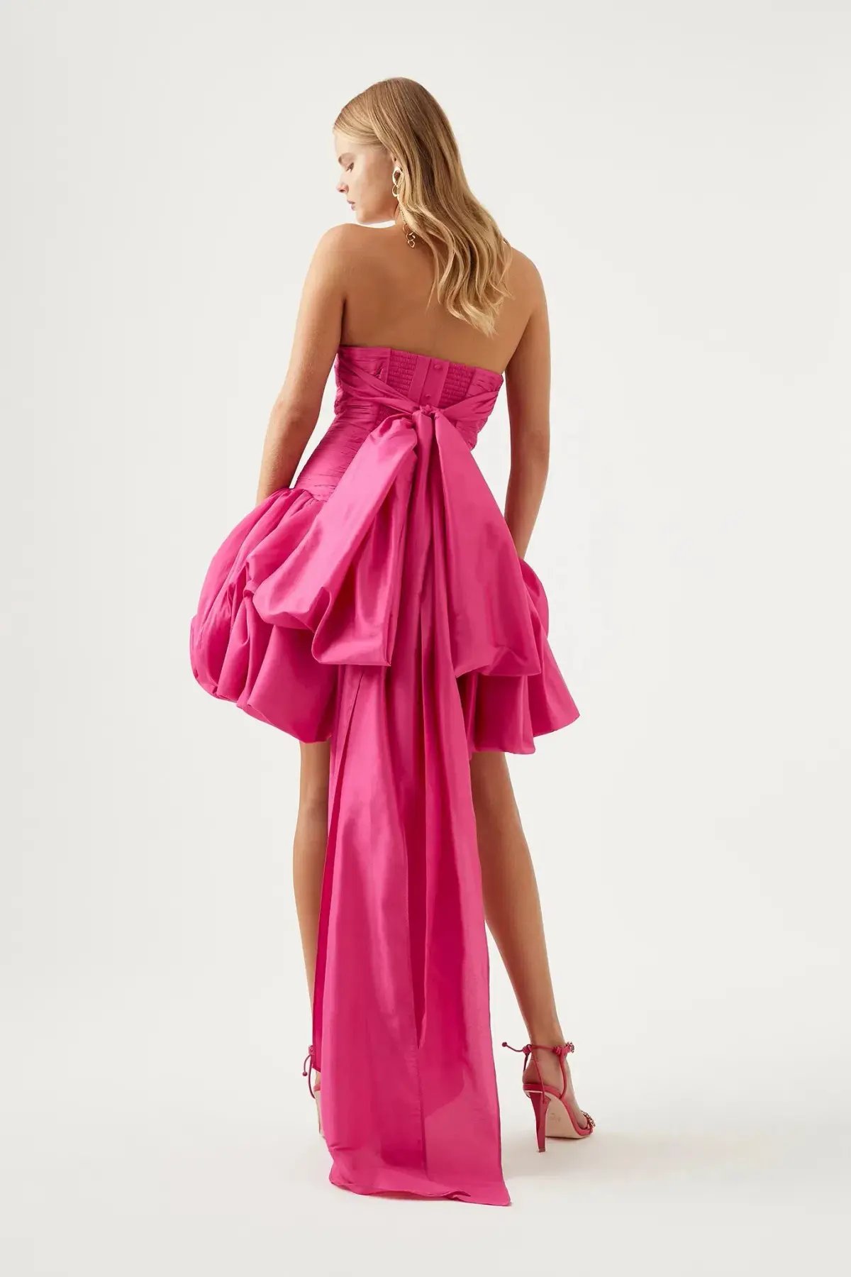 Aje Piacere Bubble Hem Mini Dress in Fuchsia - Size 10 photo 3