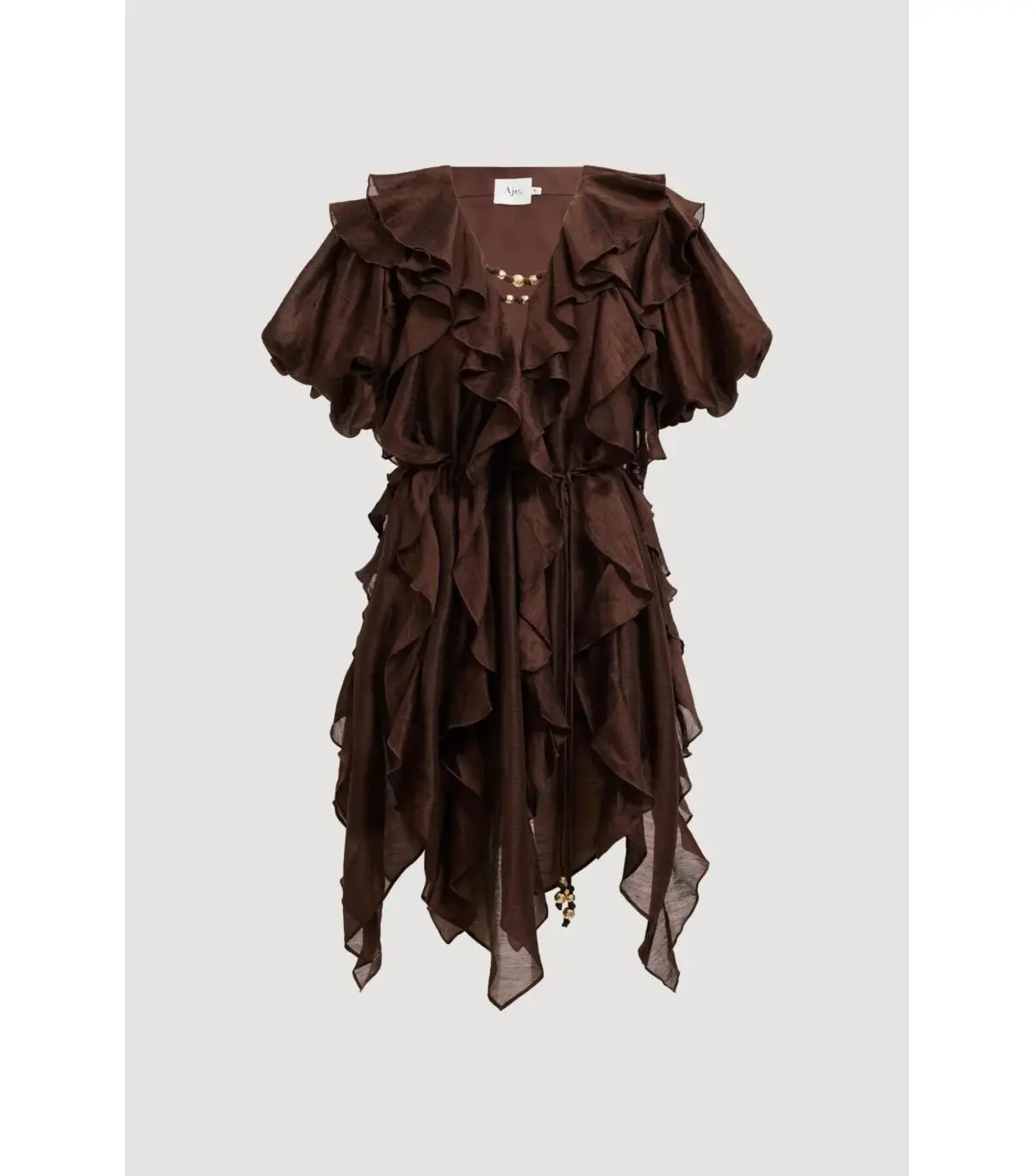Aje Voyager Mini Dress Chocolate Size AU 12 photo 3