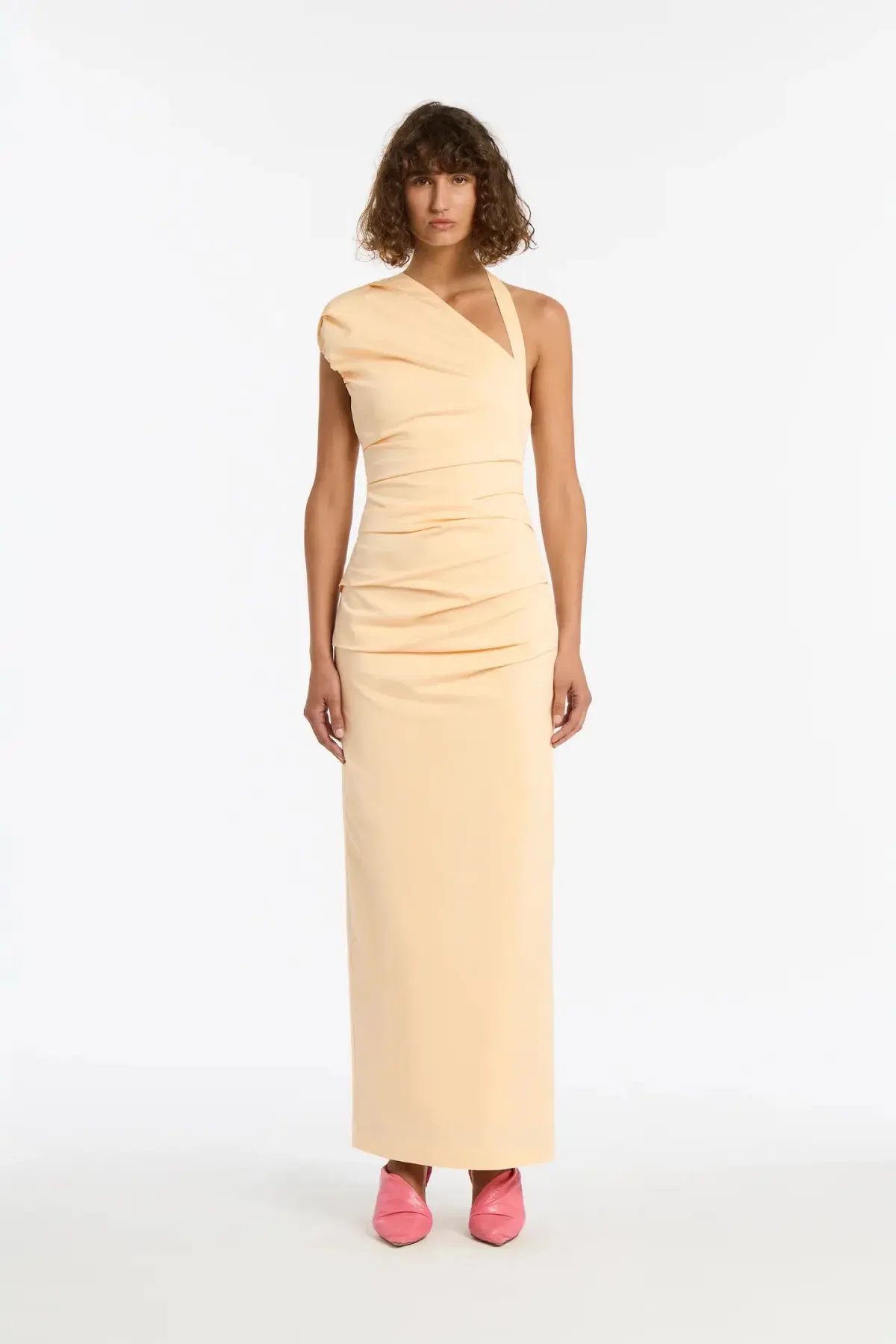 Sir the Label Giacomo Gathered One Shoulder Gown Dress in Yellow Butter Size 0 / AU 6 photo 4