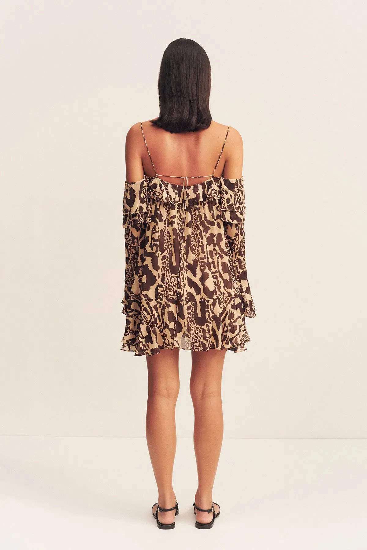 Shona Joy Goldie Tiered Mini Dress in Animal Effect Size XL / 14 photo 3