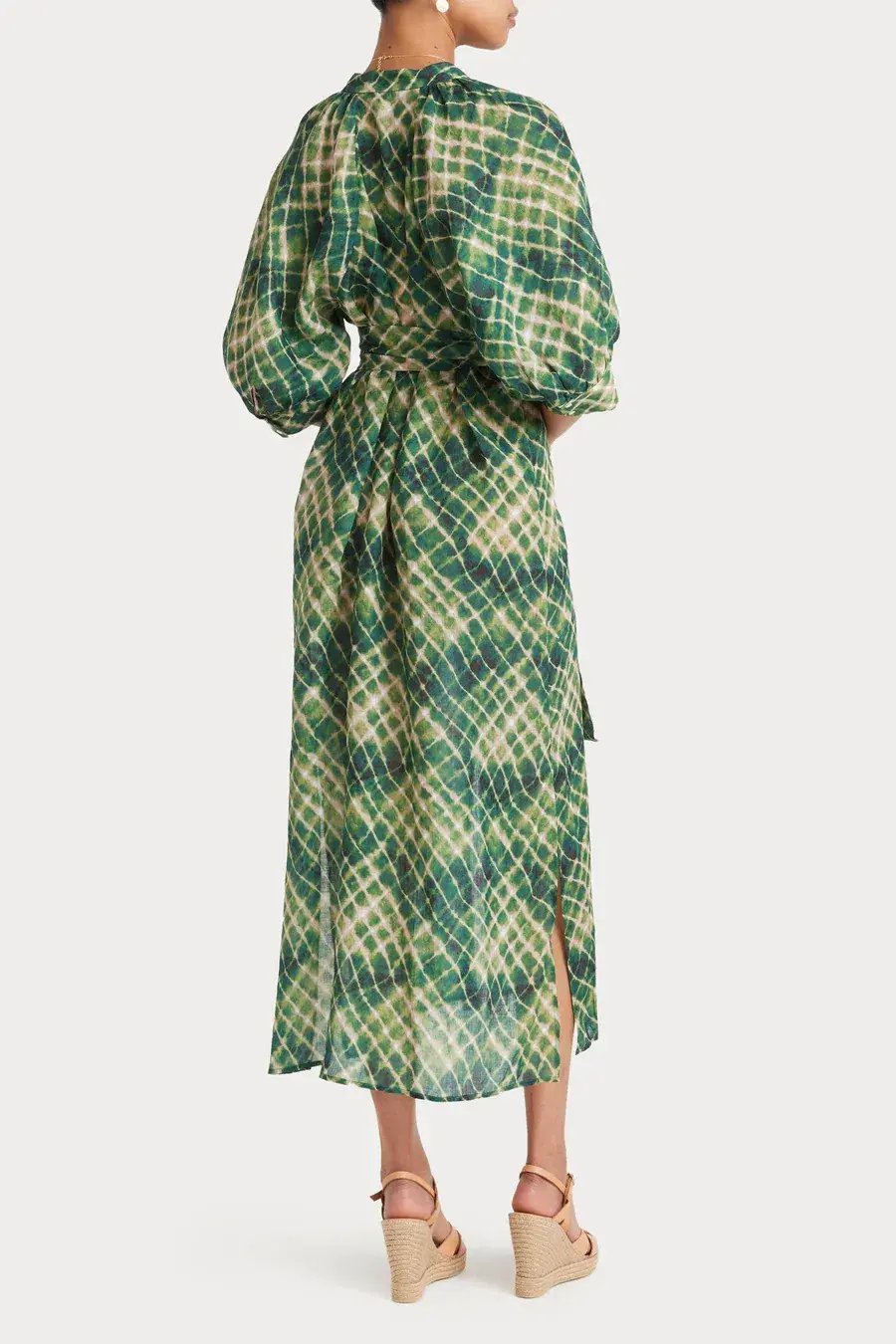 Husk Sabine Midi Dress Green Print Size 14 photo 2