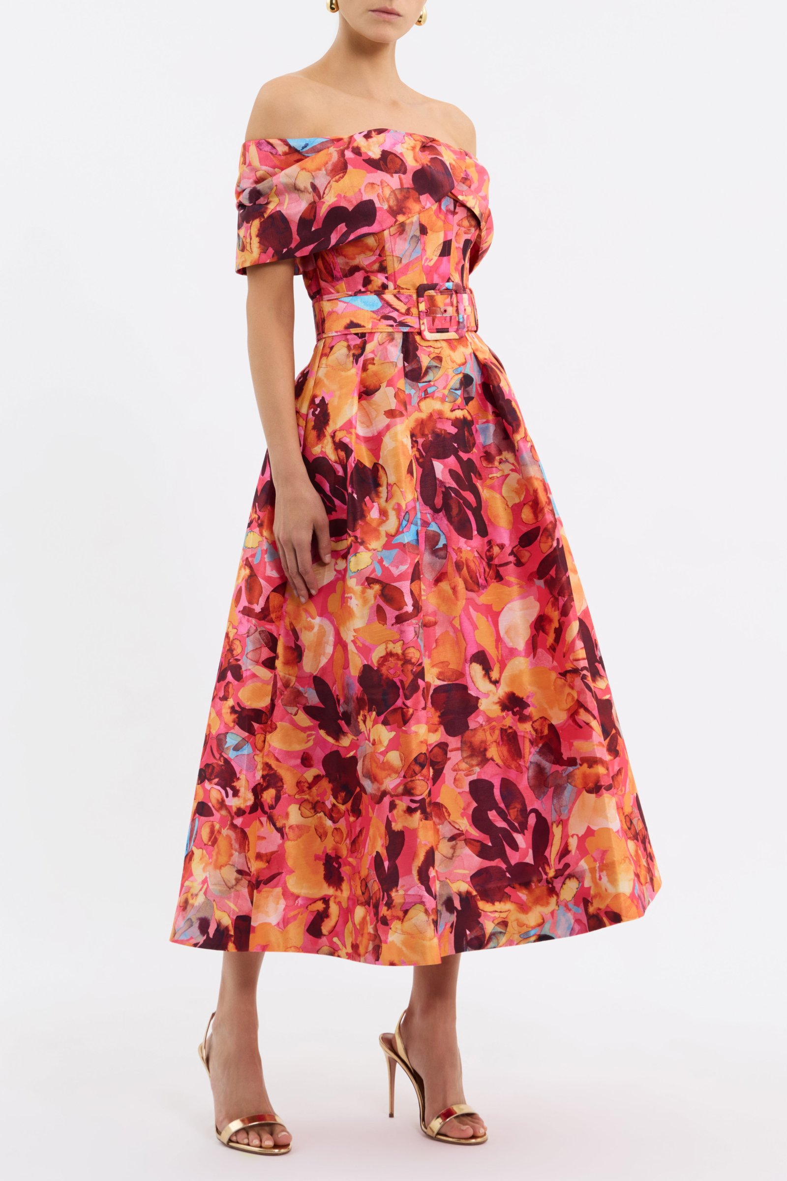 REBECCA VALLANCE GARDENIA MIDI DRESS - PINK FLORAL photo 2