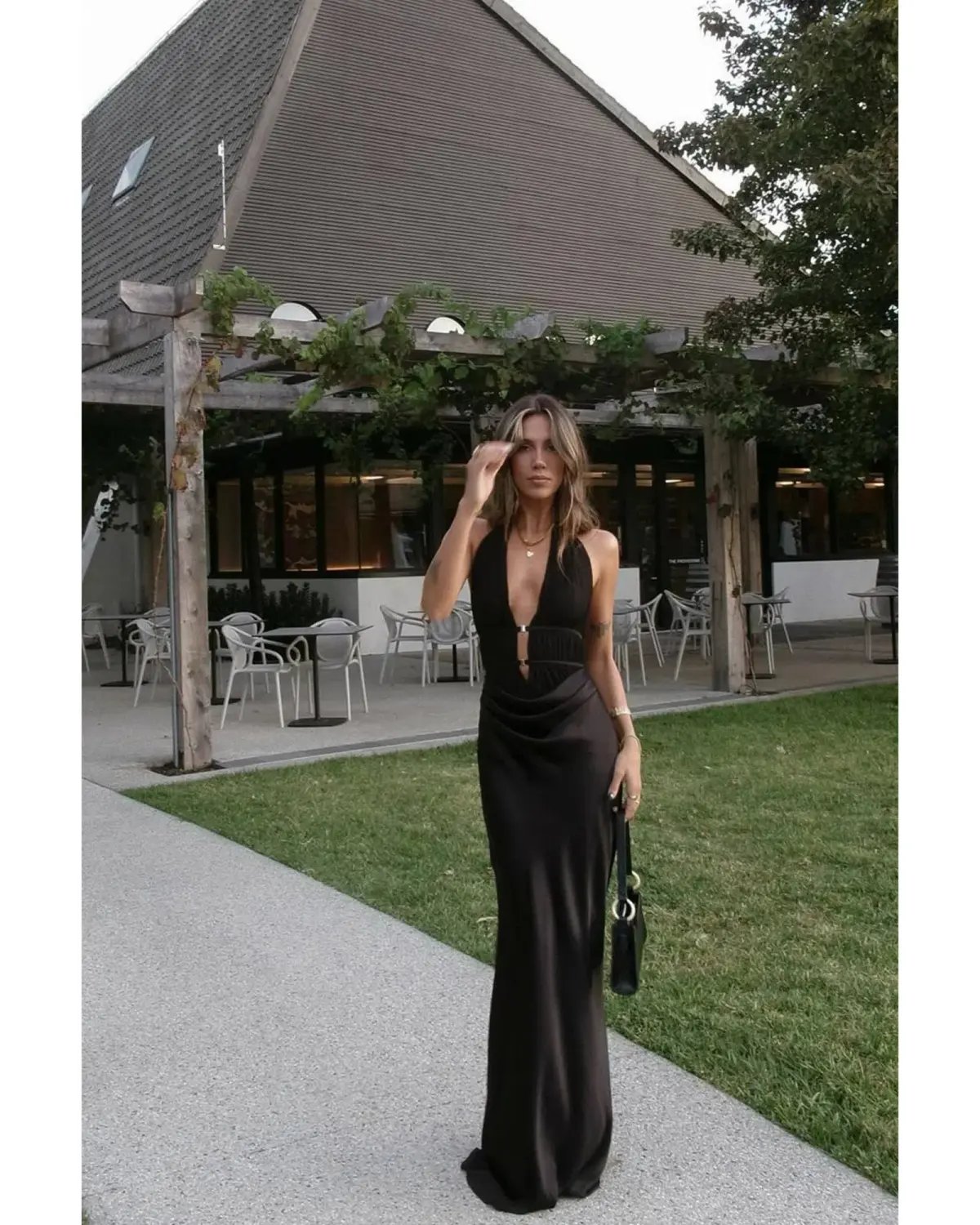Misha Celine Maxi Dress Black Size 8 photo 3