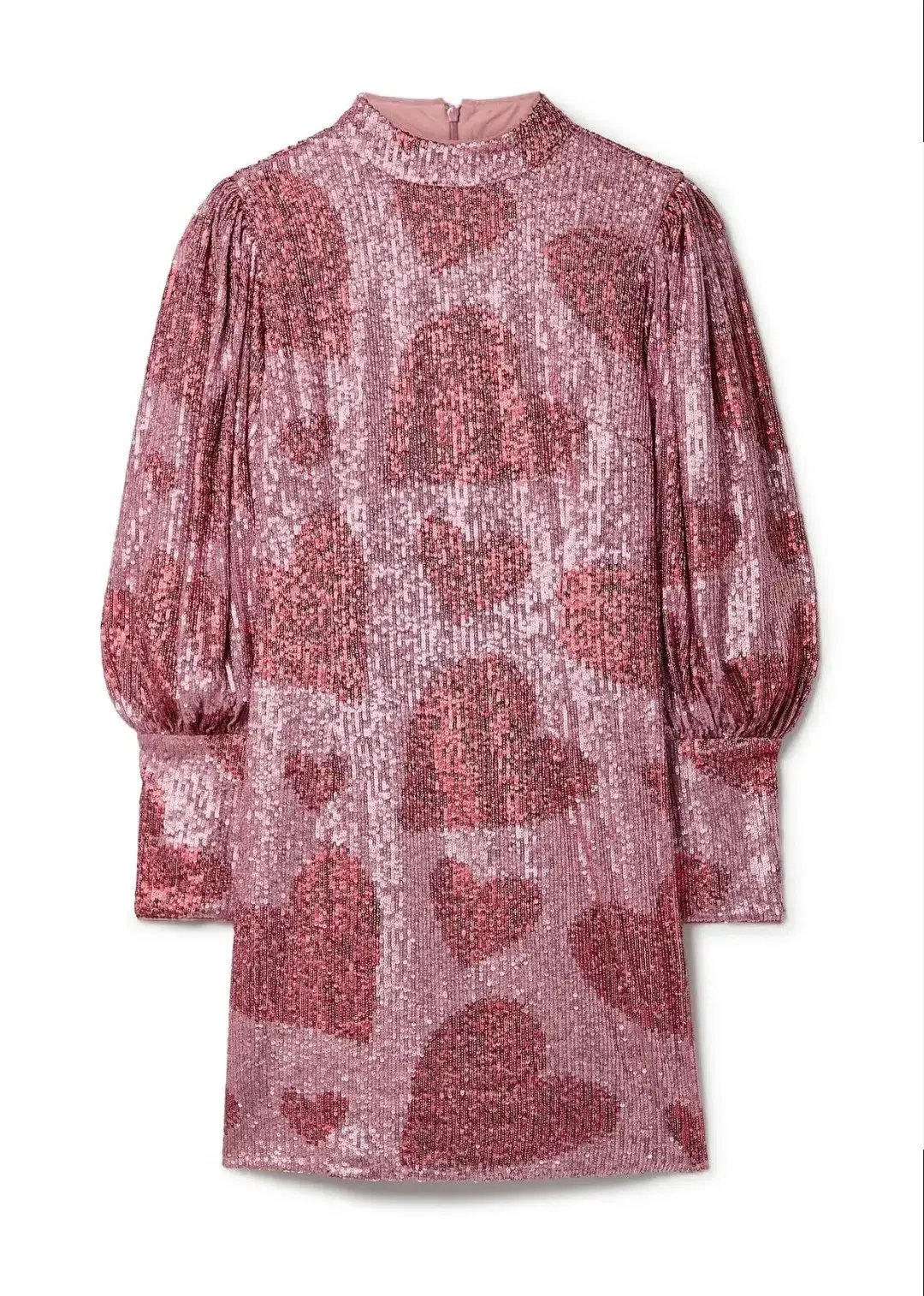 Farm Rio Hearts Sequin Mini Dress sz M photo 2