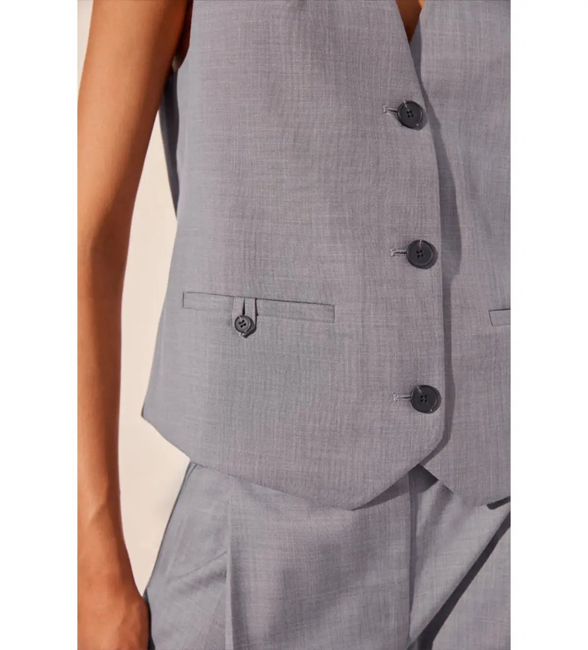 Shona Joy Asher Oversized Tailored Vest in Steel Grey Size AU 8 photo 5