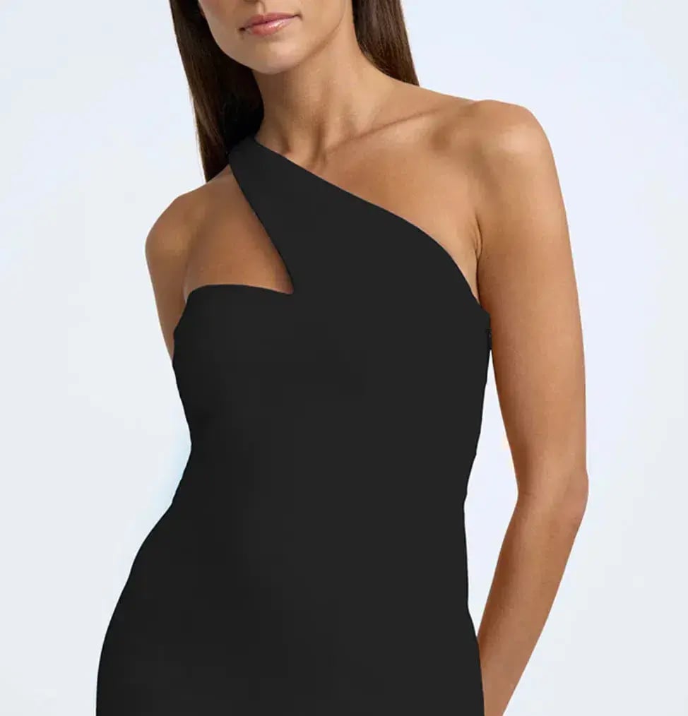 By Johnny Sharp One Shoulder Mini Dress in Black Size L / AU 12 photo 4