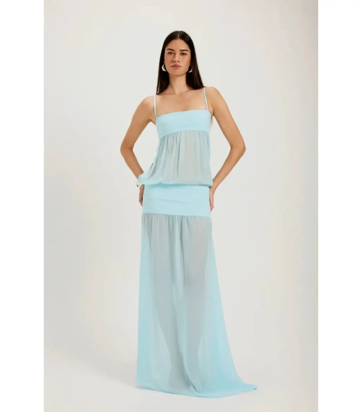 Ance Gria Romeo Gown Aqua Size 10 photo 2