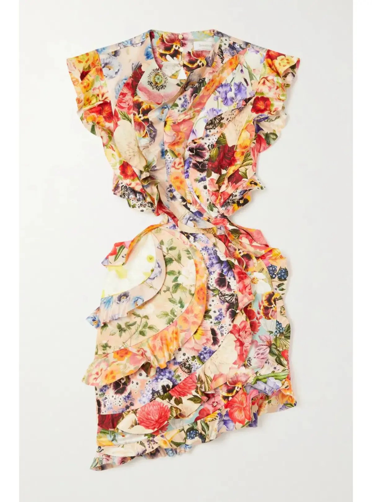 Zimmermann Wonderland Frill Mini Dress Patchwork Paisley Size 1 / AU 10 photo 3