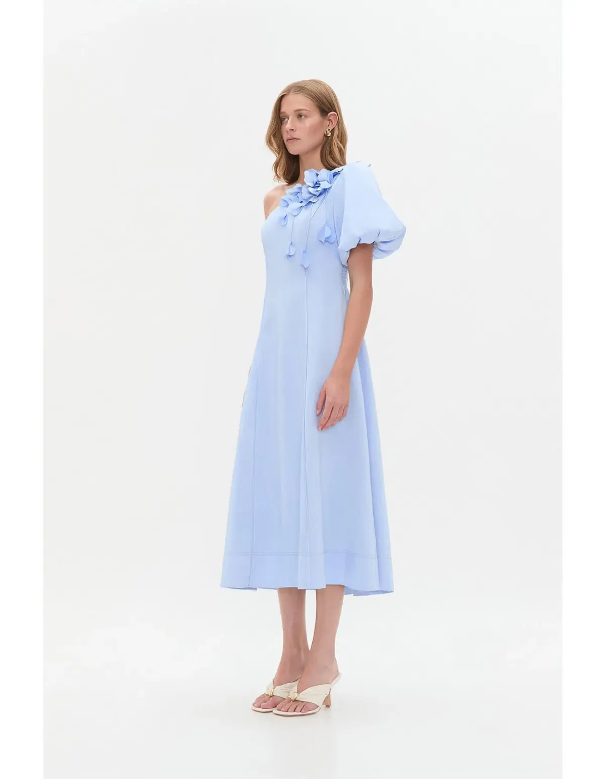Aje Camille Midi Dress in Pale Blue Size AU 10 photo 2