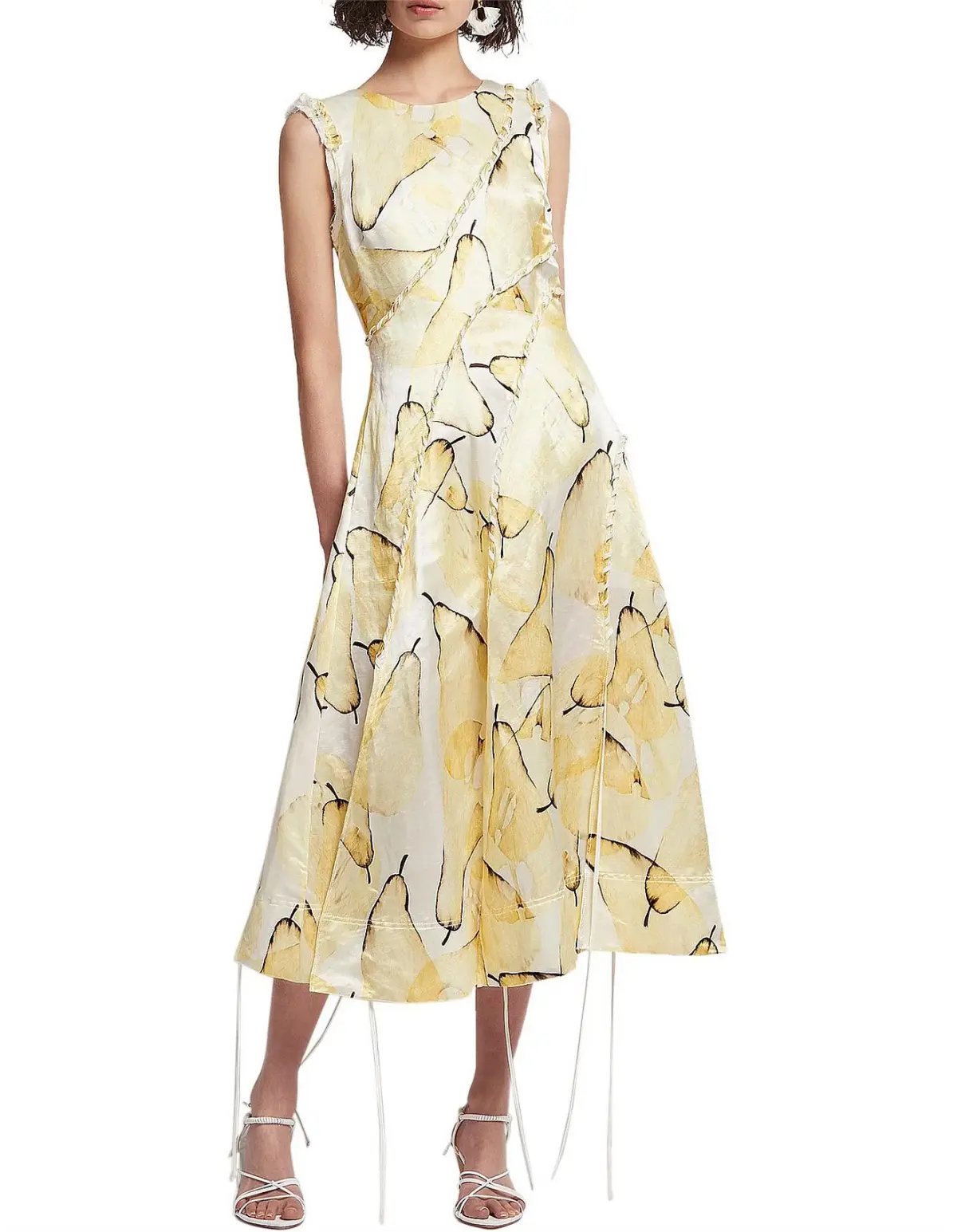 Aje Unlace Sleeveless Midi Dress Yellow Size 12 photo 5
