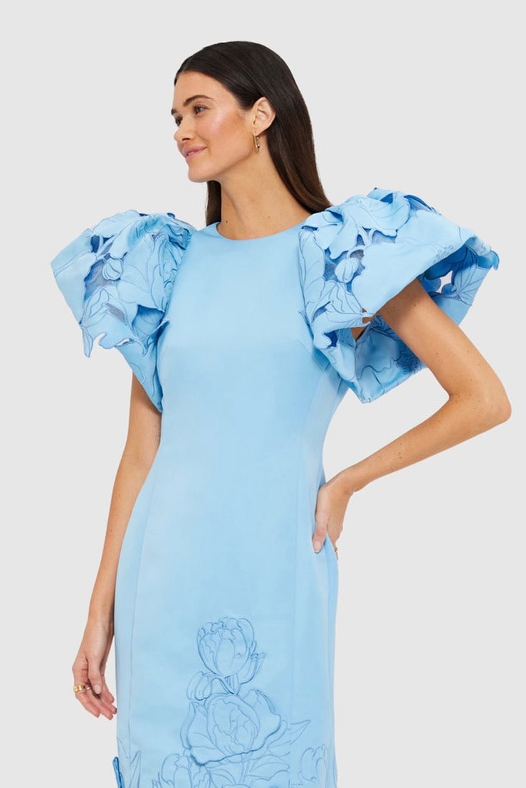 Leo Lin Lucinda Appliqué Maxi Dress - Cornflower Blue photo 3