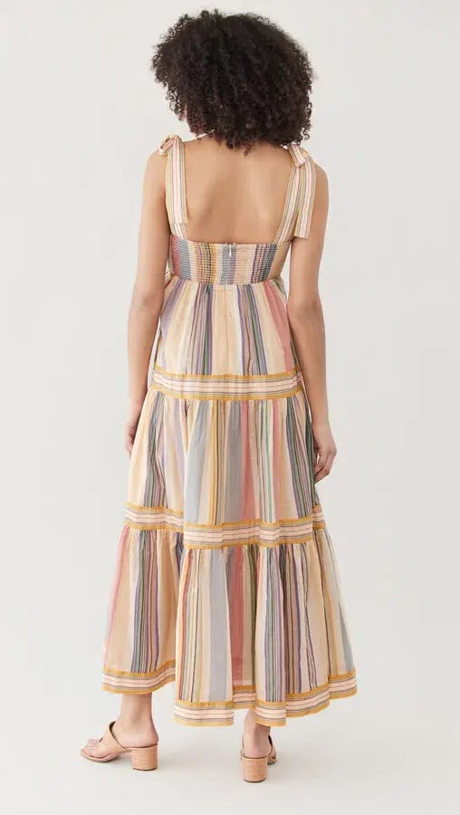 Zimmermann Mae Striped Cotton Maxi Dress Print Size 6 photo 3