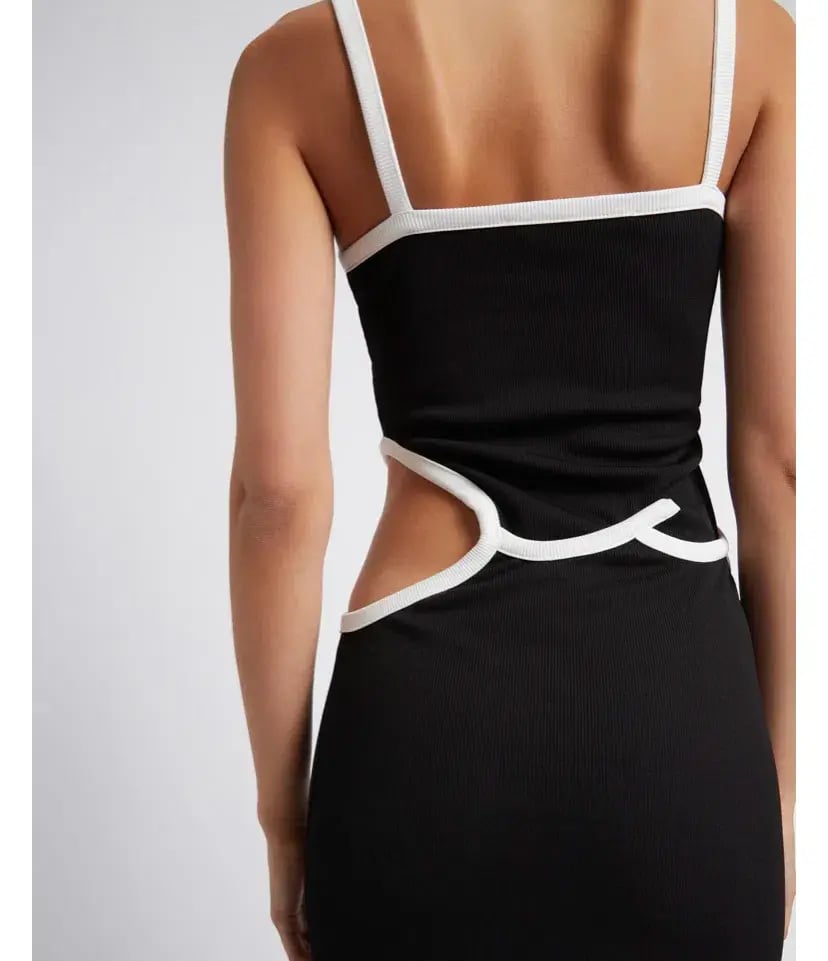 Christopher Esber Wave Bind Split Tank Dress Black Size 10 photo 2