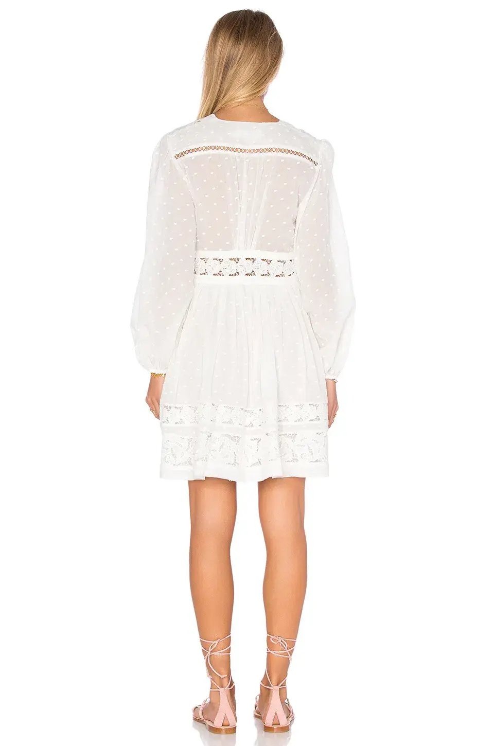 Zimmermann Realm Embroidered Panel Dress White Size 8 photo 4