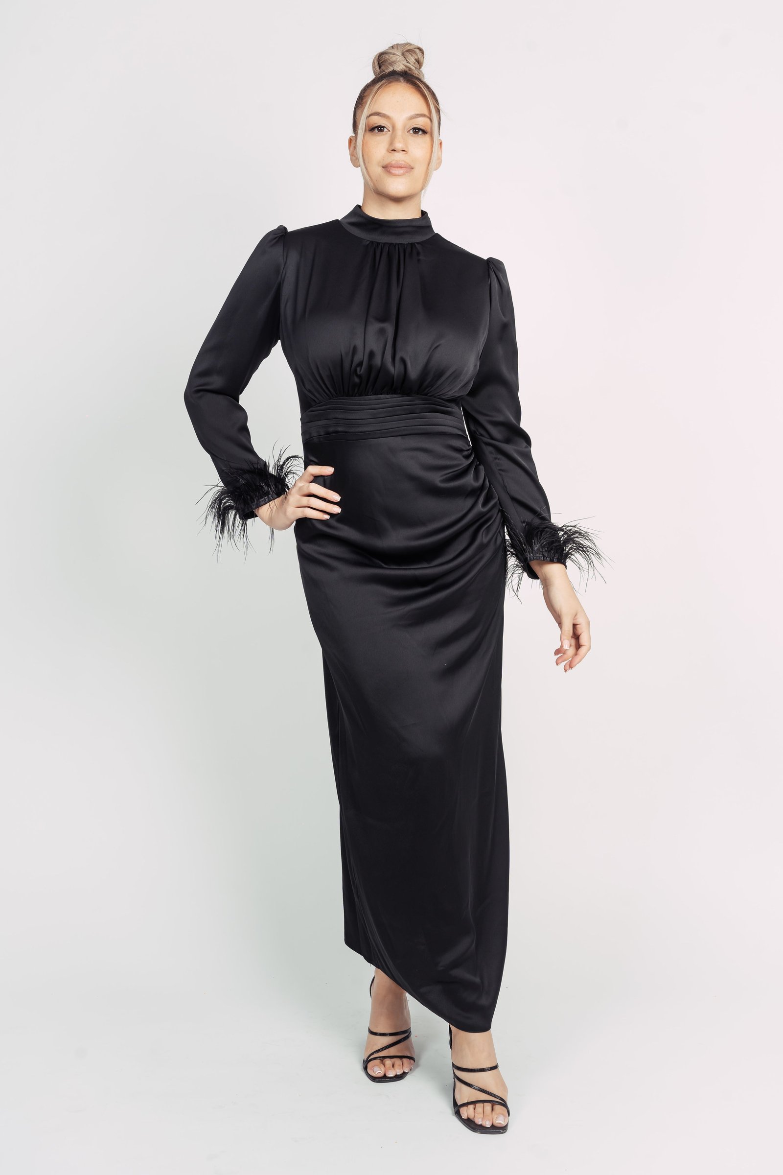 AMANDA FEATHER SLEEVE BY MY SECRET WARDROBE BLACK photo 10