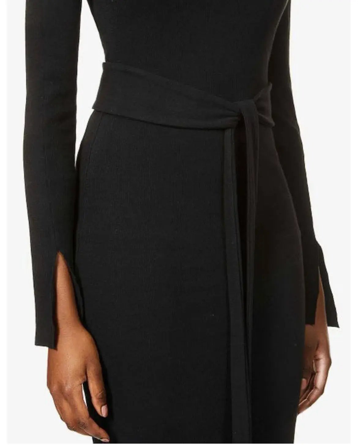 Viktoria & Woods Esplanade Split Sleeve Cotton Midi Dress Black Size 10 photo 4
