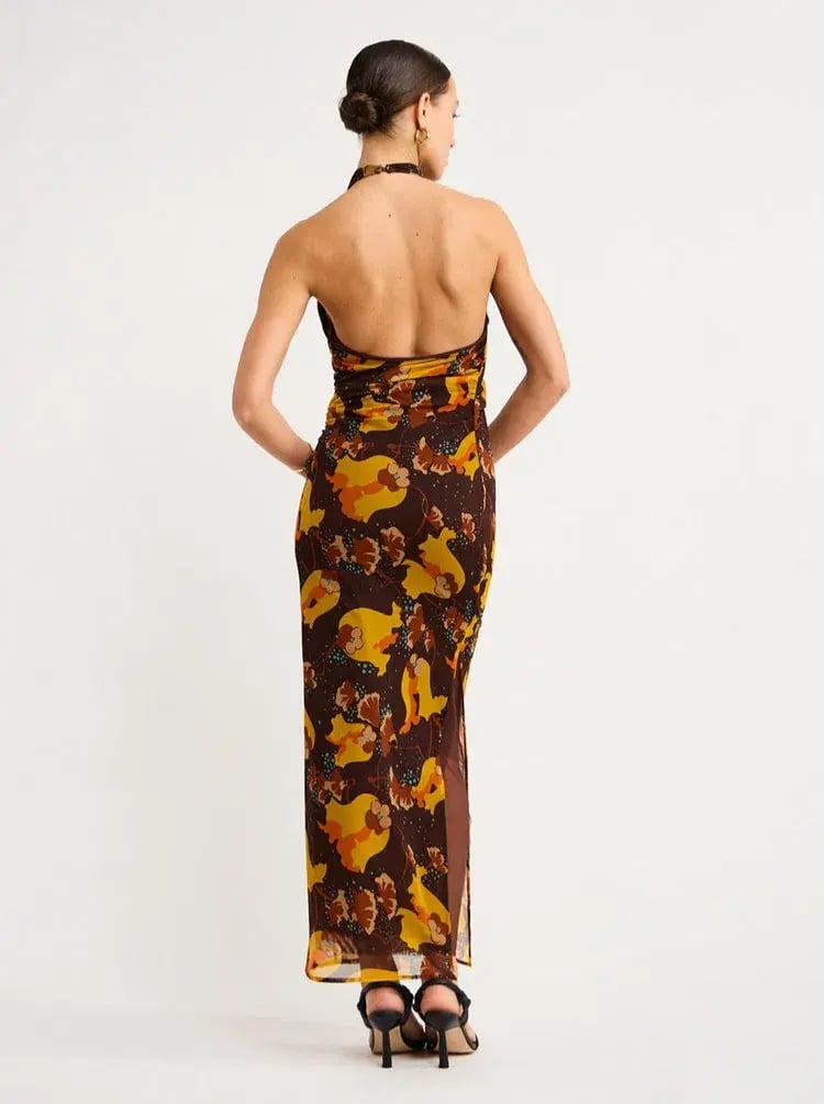 Sir The Label Jacques Mesh Halter Midi Dress Size 1/Au 8 photo 3