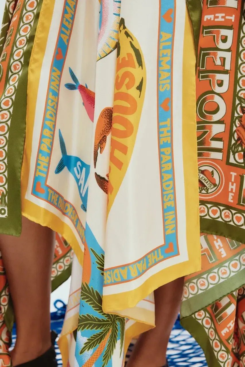Alemais Samaki Scarf Top & Paradiso Silk Scarf Skirt Set Multi Size 10 AU photo 15