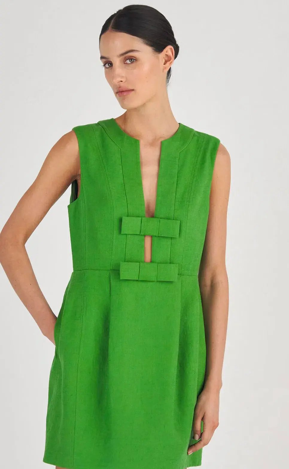 Oroton Bow Short Dress in Garden Garden Size 12 photo 3