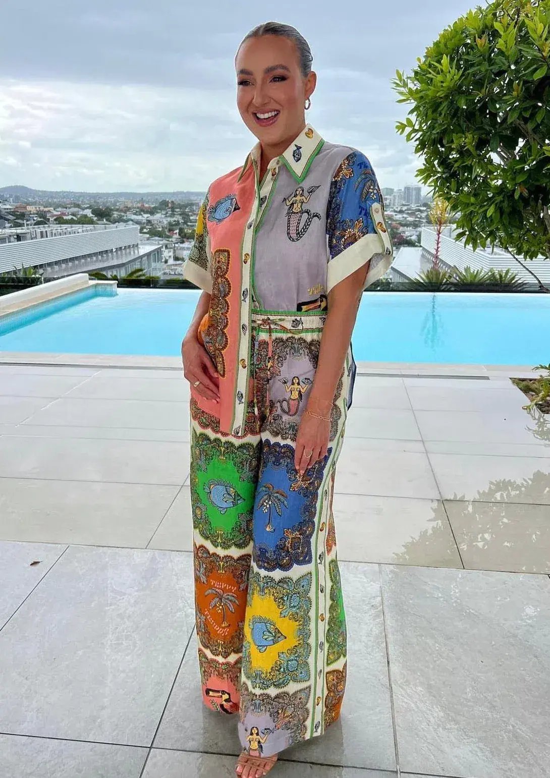 Alemais Trippy Troppo Shirt and Pant Two Piece Set Multi Print Size 10 photo 2
