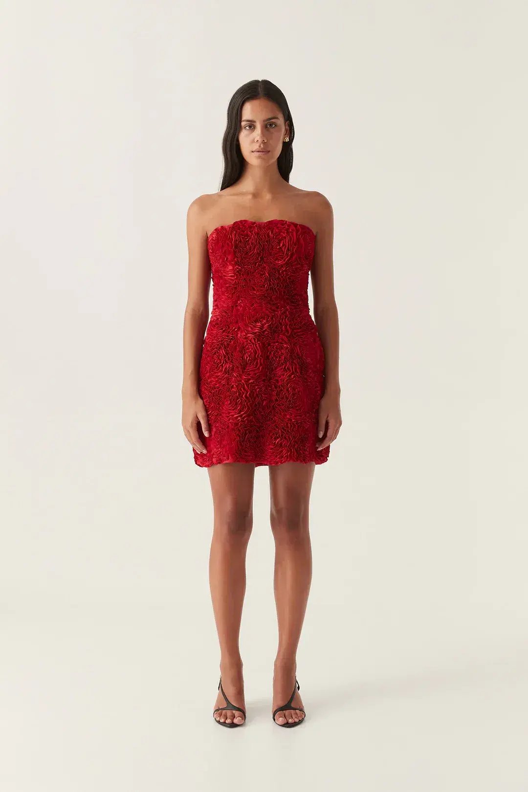 Aje Gazer Rosette Mini Dress Scarlet Red Size 6 photo 2