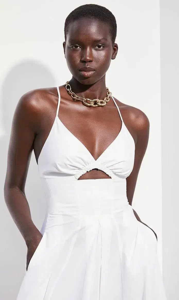 Scanlan Theodore Cotton Strappy Dress White Size AU 8 photo 2