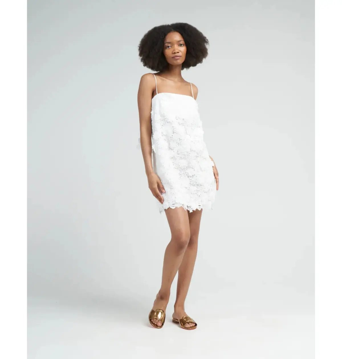 Zimmermann Raie Lace Flower Mini Dress Ivory Size 1 / AU 10 photo 2