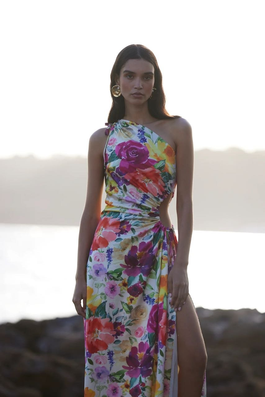 SONYA NOUR MIDI DRESS - FLORAL WATERCOLOUR PRINT photo 6