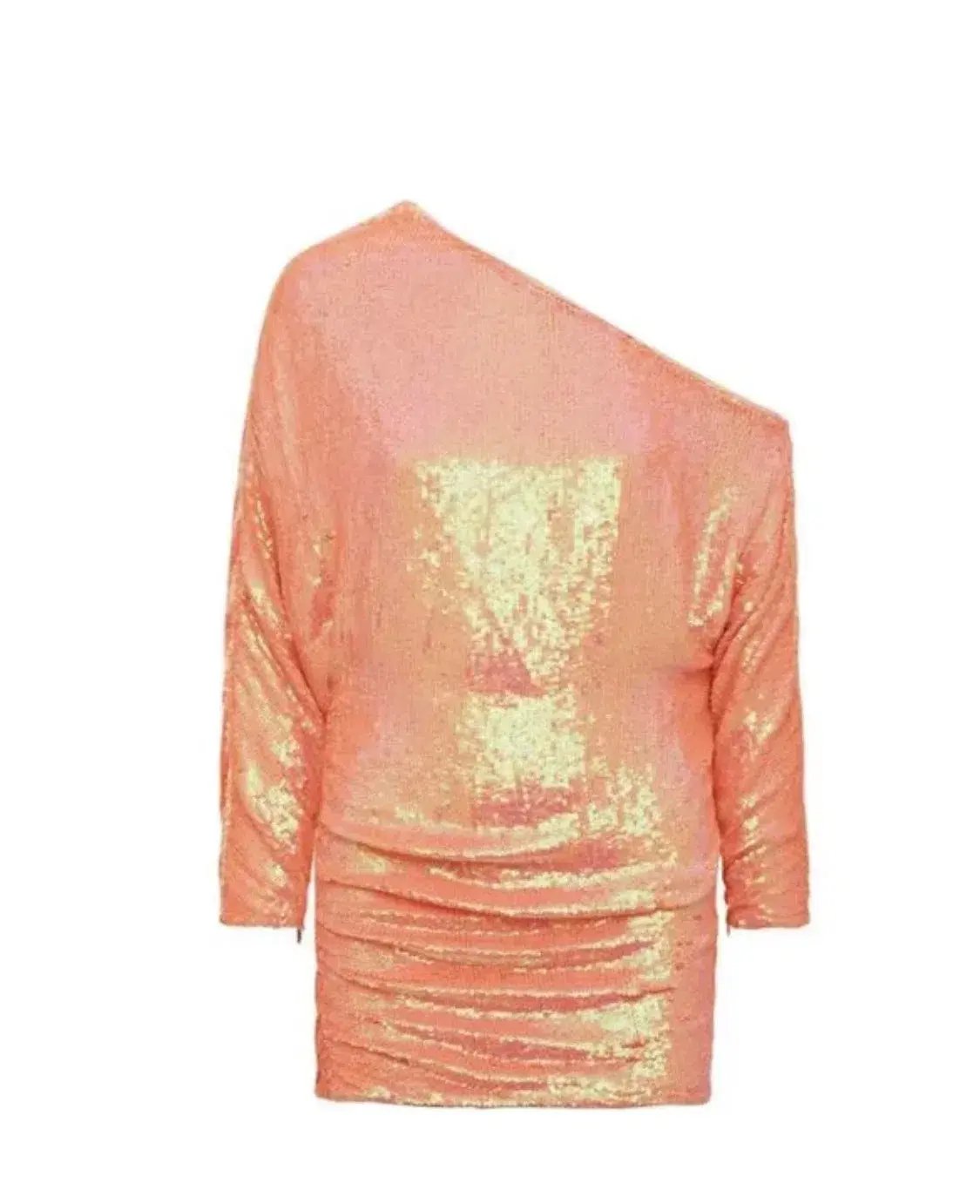 Retrofete Yasmin Sequin Off Shoulder Ruched Mini Dress in Grapefruit Size S / AU 8 photo 8