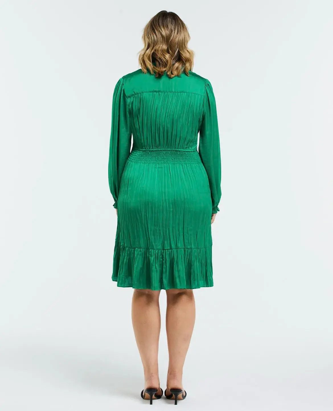Estelle Clothing Nina Shirred Dress Green Size AU 20 photo 2
