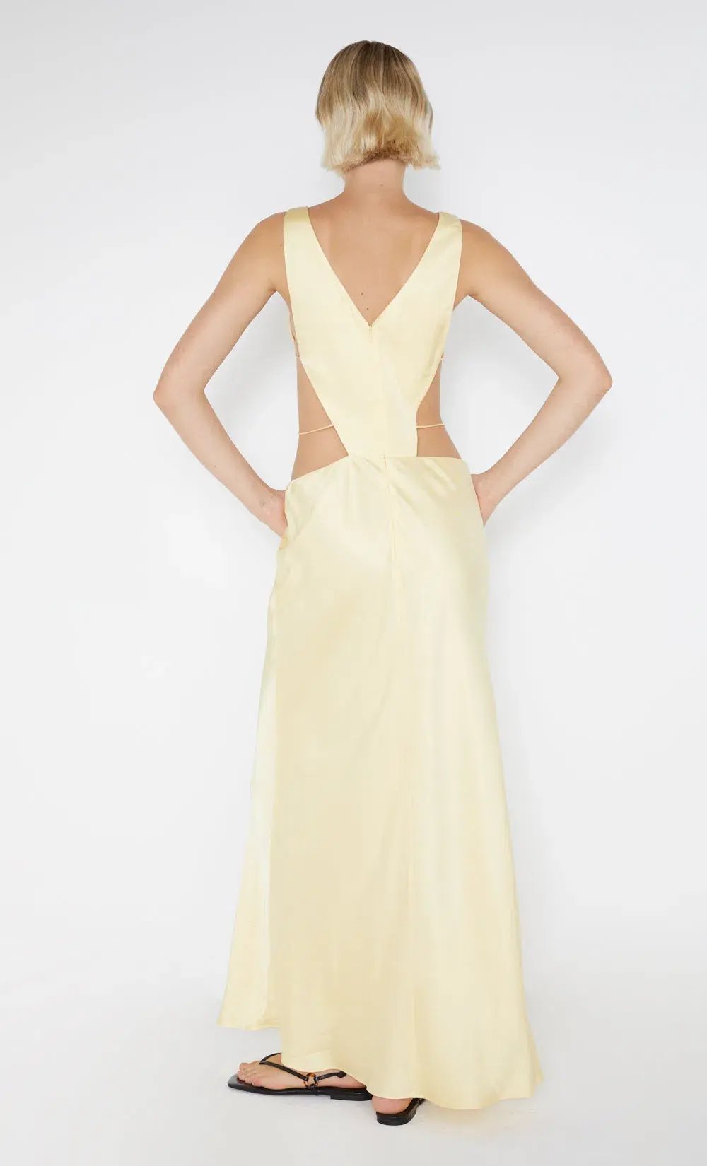 Bec & Bridge Agathe Diamond Dress Butter Yellow Size 8 photo 2
