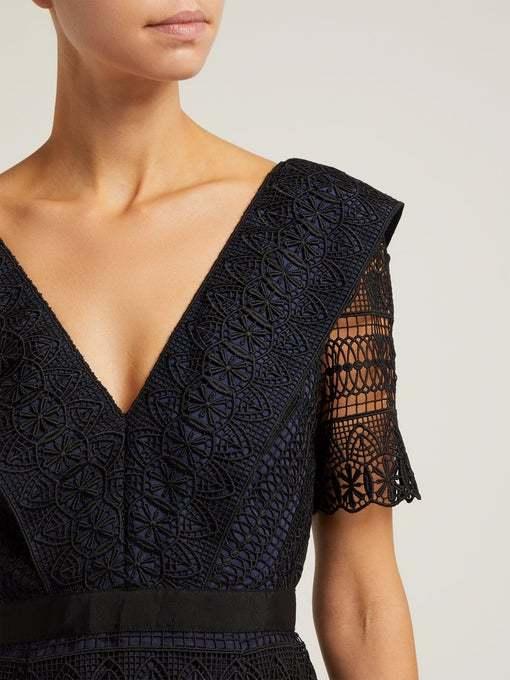 Self Portrait spiral Lace Midi Dress size 6 photo 2