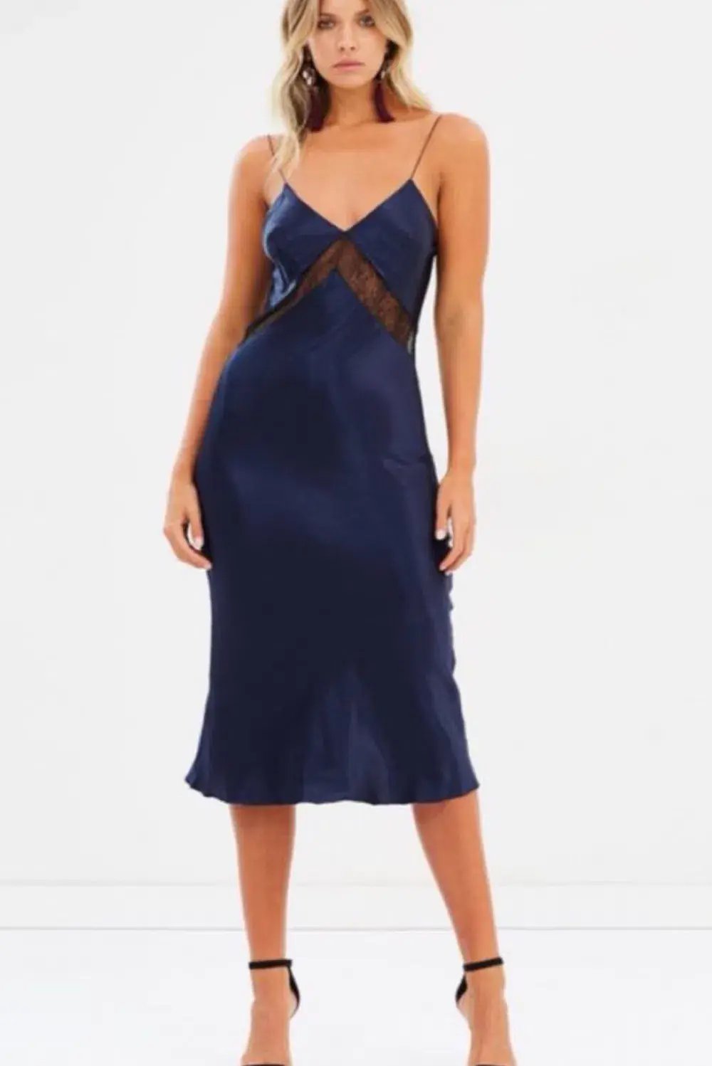 Bec & Bridge Je Suis Midi Dress Navy Size 6 / XS photo 4
