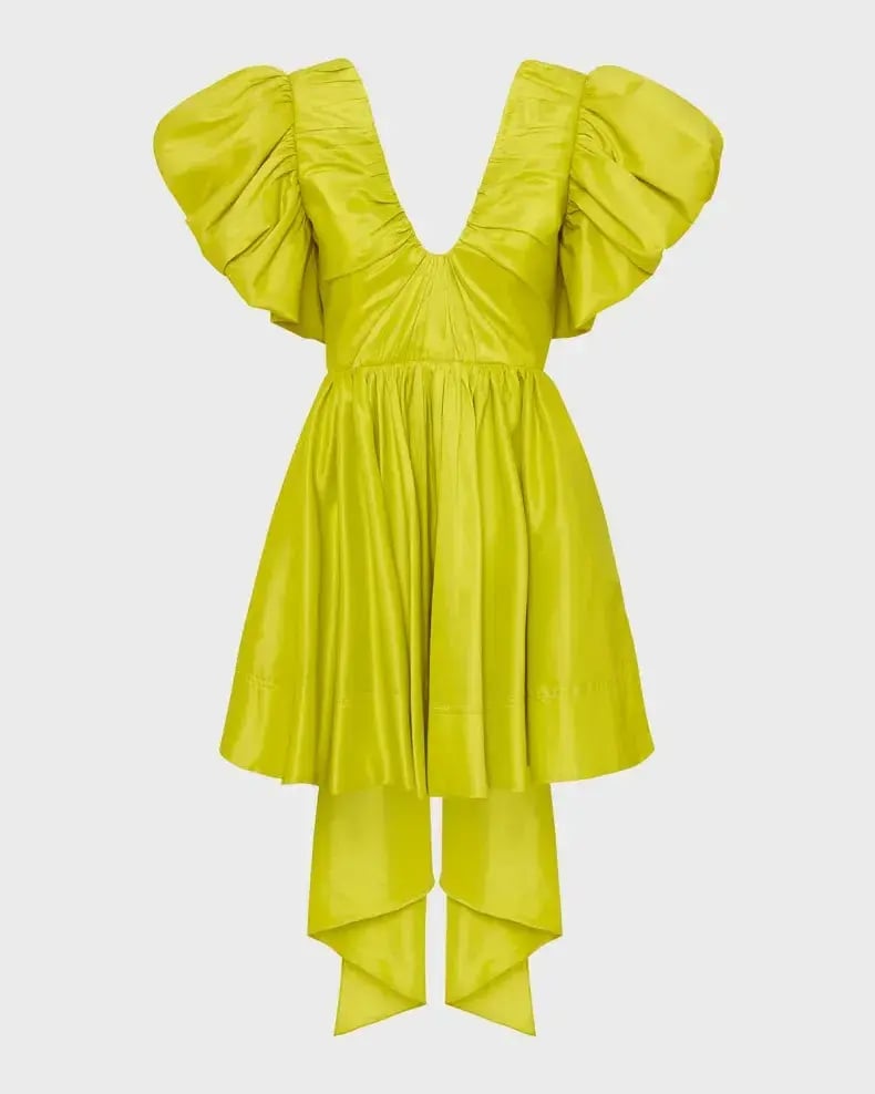 Aje Gretta Bow Back Puff Sleeve Mini Dress Green Size 10 photo 5