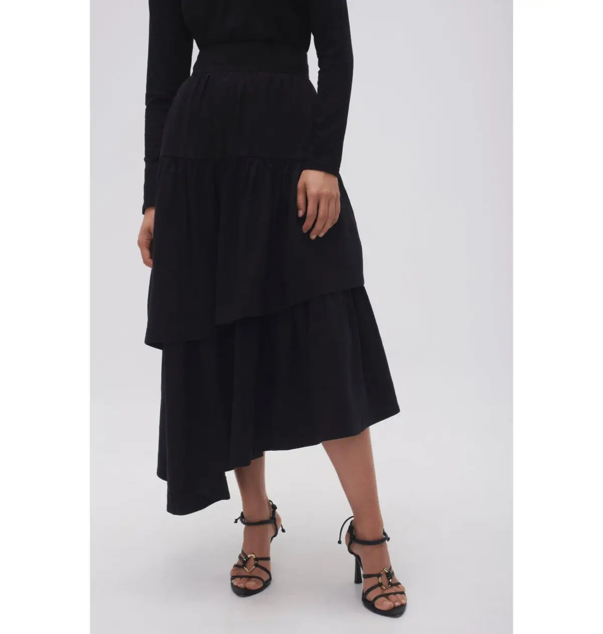 Aje Interlace Midi Skirt Black Size AU 8 photo 2