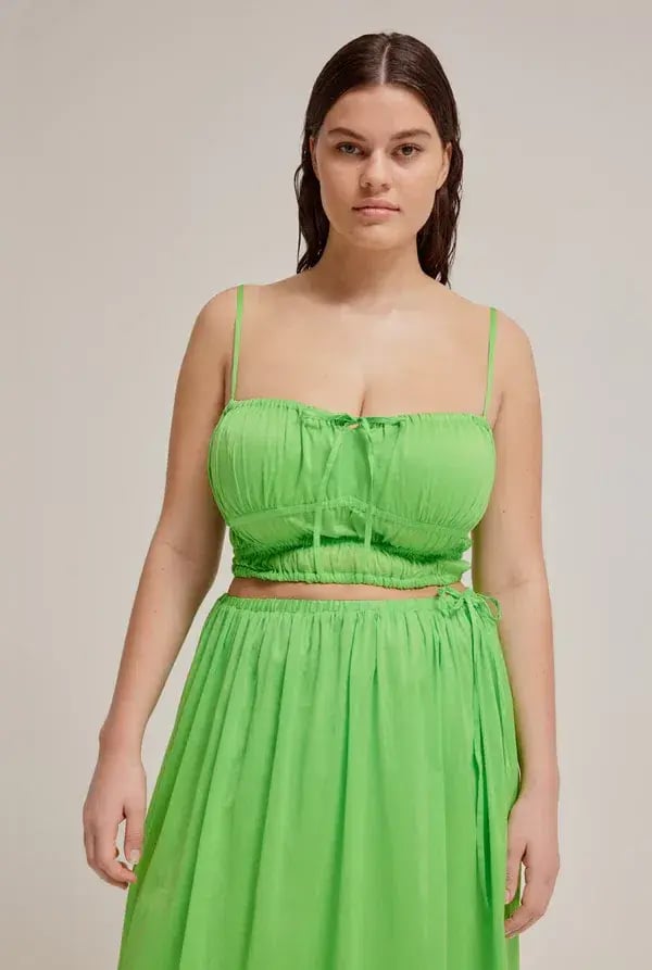 Venroy Gathered Bustier Top and Drawstring Maxi Skirt Set Green Size M / Au 10 photo 4