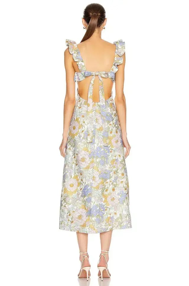 Zimmermann Super Eight Frilled Midi Dress Floral Size 1 / AU 10 photo 3