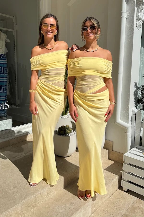 BENNI NICO OFF SHOULDER MAXI DRESS - BUTTER photo 2