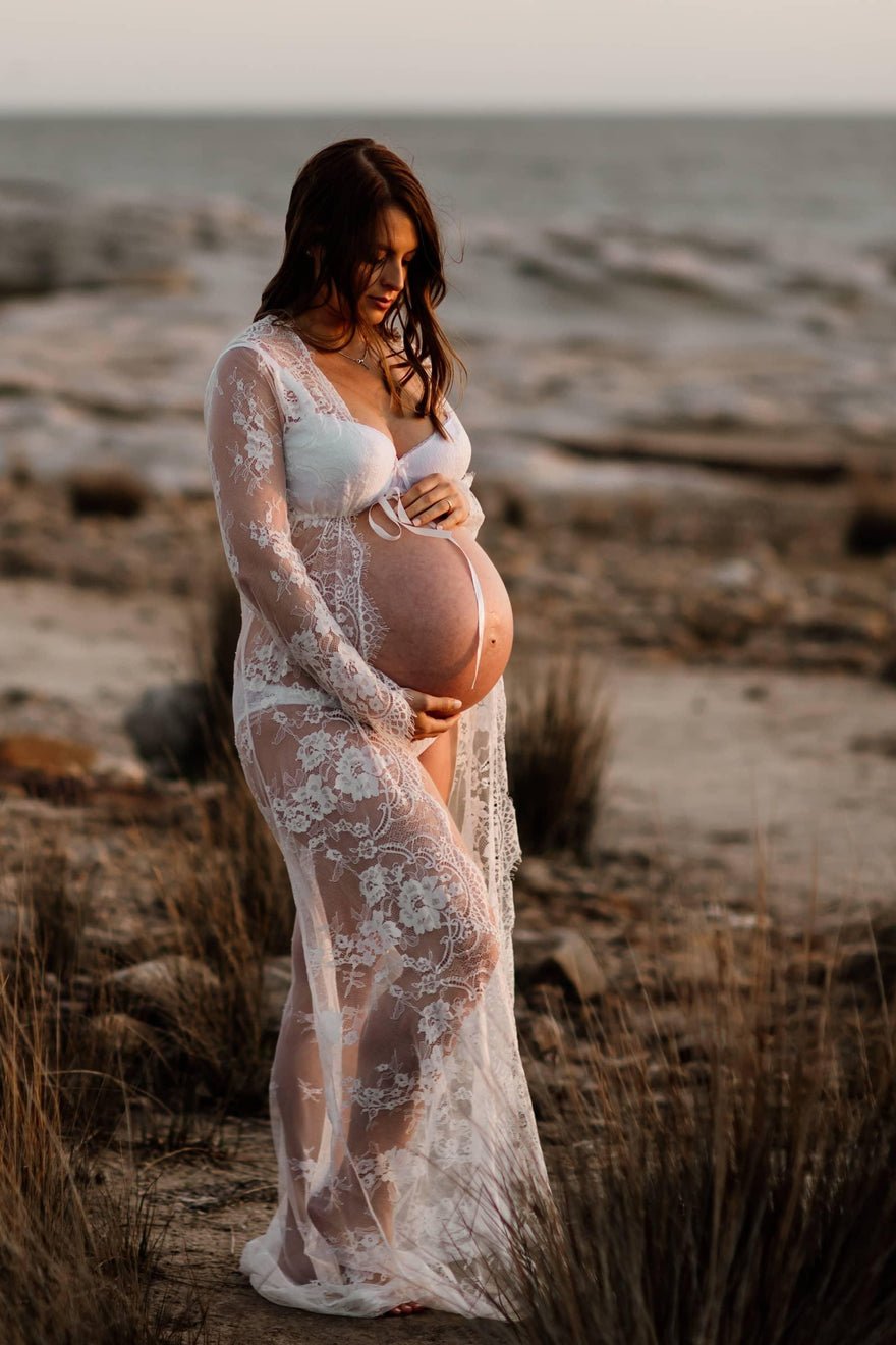 Mama Rentals Eve Lace Kimono - White photo 3
